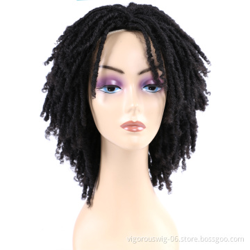 Short Natural Color Black Freetress Faux Locks Passion Twist Crochet Machine Made Brading Wigs Synthetic Hair